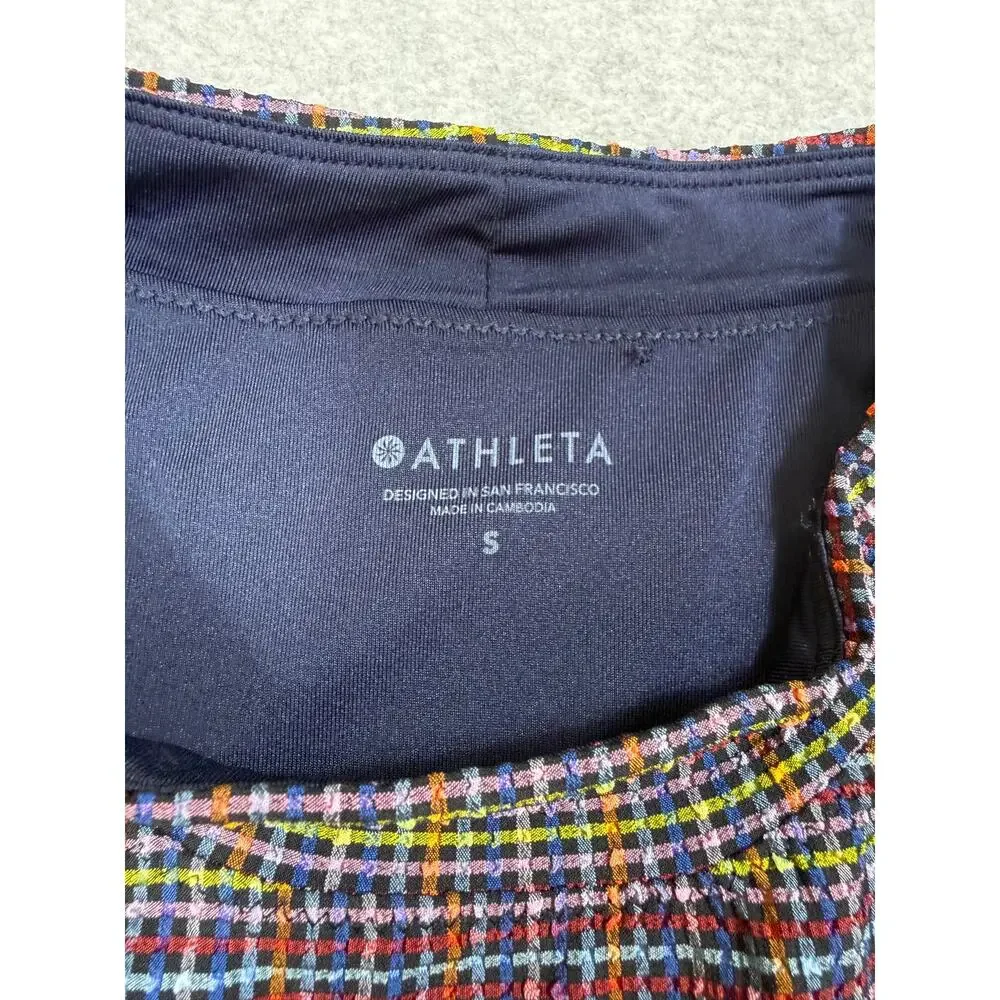 Athleta Womens Size S Seersucker Crop Rash Guard